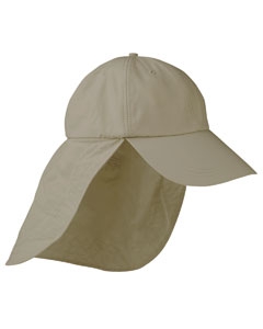 Adams EOM101 6-Panel UV Low-Profile Cap with Elongated Bill and Neck Cape