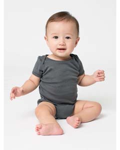 American Apparel 4001 Baby Rib Short-Sleeve One-Piece - ASPHALT