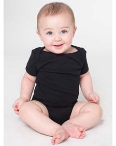 American Apparel 4001 Baby Rib Short-Sleeve One-Piece - BLACK