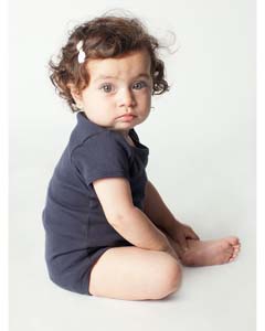 American Apparel 4001 Baby Rib Short-Sleeve One-Piece - NAVY