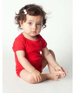 American Apparel 4001 Baby Rib Short-Sleeve One-Piece - RED