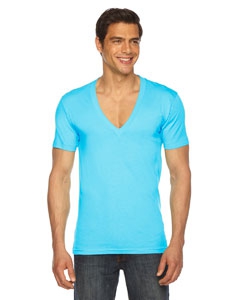 American Apparel 6456 Unisex Sheer Jersey Short-Sleeve Deep V-Neck