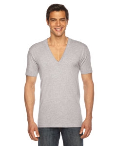 American Apparel 6456 Unisex Sheer Jersey Short-Sleeve Deep V-Neck