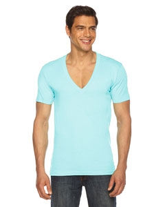 American Apparel 6456 Unisex Sheer Jersey Short-Sleeve Deep V-Neck