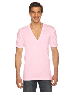 American Apparel 6456 Unisex Sheer Jersey Short-Sleeve Deep V-Neck