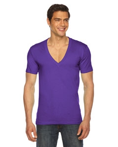 American Apparel 6456 Unisex Sheer Jersey Short-Sleeve Deep V-Neck