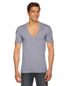 American Apparel 6456 Unisex Sheer Jersey Short-Sleeve Deep V-Neck