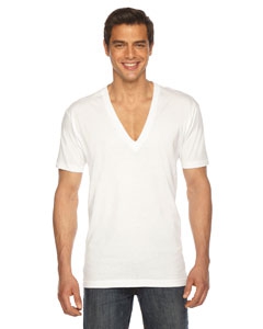 American Apparel 6456 Unisex Sheer Jersey Short-Sleeve Deep V-Neck