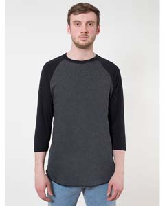 American Apparel BB453 Unisex Poly-Cotton Baseball Raglan Tee