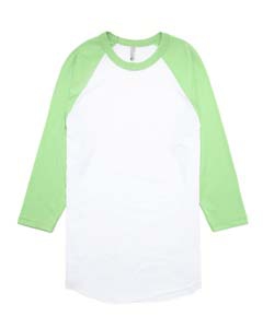 American Apparel BB453 Unisex Poly-Cotton Baseball Raglan Tee