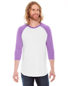 American Apparel BB453 Unisex Poly-Cotton Baseball Raglan Tee