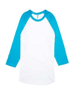 American Apparel BB453 Unisex Poly-Cotton Baseball Raglan Tee