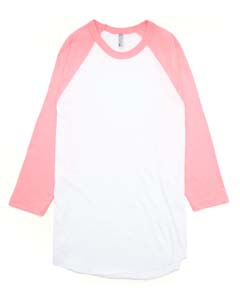 American Apparel BB453 Unisex Poly-Cotton Baseball Raglan Tee