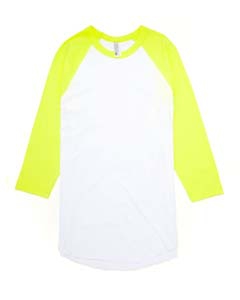 American Apparel BB453 Unisex Poly-Cotton Baseball Raglan Tee