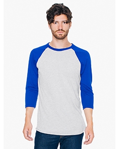 American Apparel BB453W Unisex Poly-Cotton 3/4-Sleeve Raglan T-Shirt