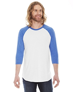 American Apparel BB453W Unisex Poly-Cotton 3/4-Sleeve Raglan T-Shirt