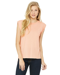 Bella + Canvas 8804 Ladies&#39; Flowy Muscle T-Shirt with Rolled Cuff