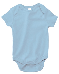 Bella + Canvas B100 Infants&#39;Short-Sleeve Baby Rib One-Piece - BABY BLUE