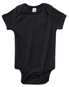 Bella + Canvas B100 Infants&#39;Short-Sleeve Baby Rib One-Piece - BLACK