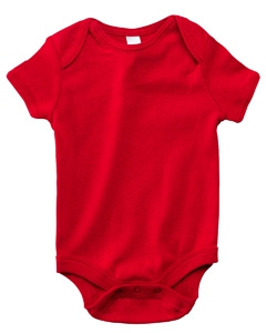 Bella + Canvas B100 Infants&#39;Short-Sleeve Baby Rib One-Piece - RED