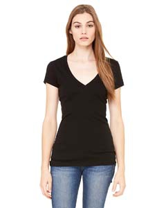 Bella + Canvas B8417 Ladies&#39; Tissue Jersey Short-Sleeve Deep V-Neck T-Shirt
