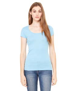 Bella + Canvas B8703 Ladies&#39; Sheer Mini Rib Short-Sleeve Scoop Neck T-Shirt