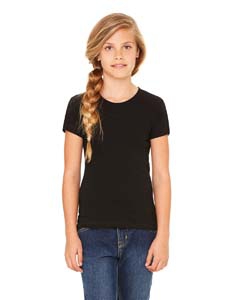 Bella + Canvas B9002 Girls&#39; Jersey Short-Sleeve T-Shirt - BLACK