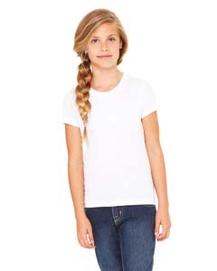 Bella + Canvas B9002 Girls&#39; Jersey Short-Sleeve T-Shirt - WHITE
