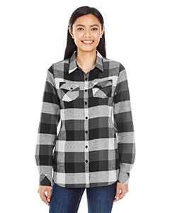 Burnside B5210 Ladies&#39; Plaid Boyfriend Flannel Shirt