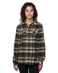 Burnside B5210 Ladies&#39; Plaid Boyfriend Flannel Shirt