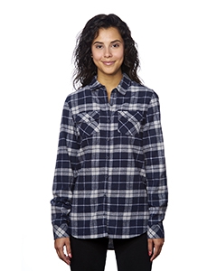 Burnside B5210 Ladies&#39; Plaid Boyfriend Flannel Shirt