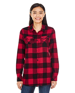 Burnside B5210 Ladies&#39; Plaid Boyfriend Flannel Shirt