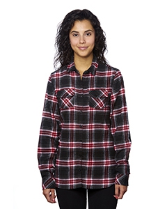 Burnside B5210 Ladies&#39; Plaid Boyfriend Flannel Shirt