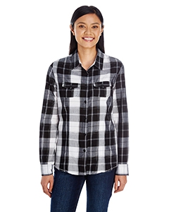 Burnside B5222 Ladies&#39; Long-Sleeve Plaid Pattern Woven Shirt