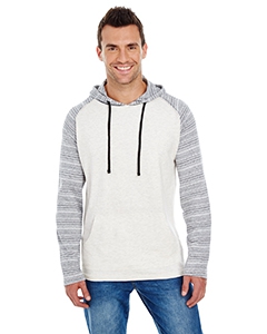 Burnside B8127 Adult Raglan Sleeve Striped Jersey Hooded T-Shirt