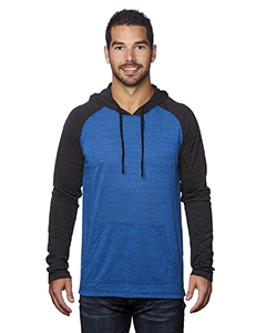 Burnside B8127 Adult Raglan Sleeve Striped Jersey Hooded T-Shirt