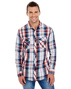 Burnside B8202 Men&#39;s Long-Sleeve Plaid Pattern Woven Shirt