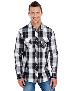 Burnside B8202 Men&#39;s Long-Sleeve Plaid Pattern Woven Shirt