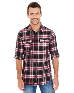 Burnside B8210 Men&#39;s Plaid Flannel Shirt