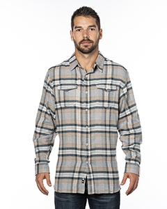 Burnside B8210 Men&#39;s Plaid Flannel Shirt