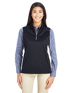 Core 365 CE709W Ladies&#39; Techno Lite Three-Layer Knit Tech-Shell Quarter-Zip Vest