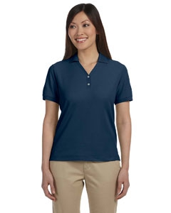 Devon & Jones D100W Ladies&#39; Pima Piqu&#233; Short-Sleeve Y-Collar Polo