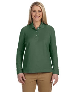 Devon & Jones D110W Ladies&#39; Pima Piqu&#233; Long-Sleeve Polo