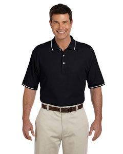 Devon & Jones D113 Men&#39;s Pima Piqu&#233; Short-Sleeve Tipped Polo