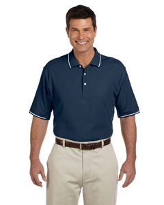 Devon & Jones D113 Men&#39;s Pima Piqu&#233; Short-Sleeve Tipped Polo