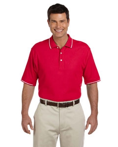 Devon & Jones D113 Men&#39;s Pima Piqu&#233; Short-Sleeve Tipped Polo