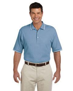 Devon & Jones D113 Men&#39;s Pima Piqu&#233; Short-Sleeve Tipped Polo