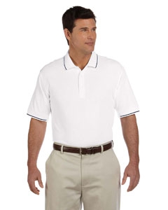 Devon & Jones D113 Men&#39;s Pima Piqu&#233; Short-Sleeve Tipped Polo