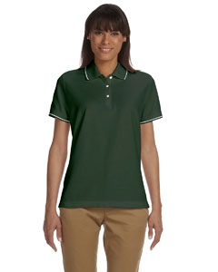 Devon & Jones D113W Ladies&#39; Pima Piqu&#233; Short-Sleeve Tipped Polo