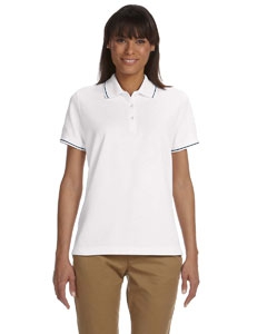 Devon & Jones D113W Ladies&#39; Pima Piqu&#233; Short-Sleeve Tipped Polo